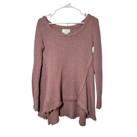 ruby moon Sweaters - Anthropologie Ruby Moon Boho Raw Hem 100% Cotton Distressed Sweater, Small